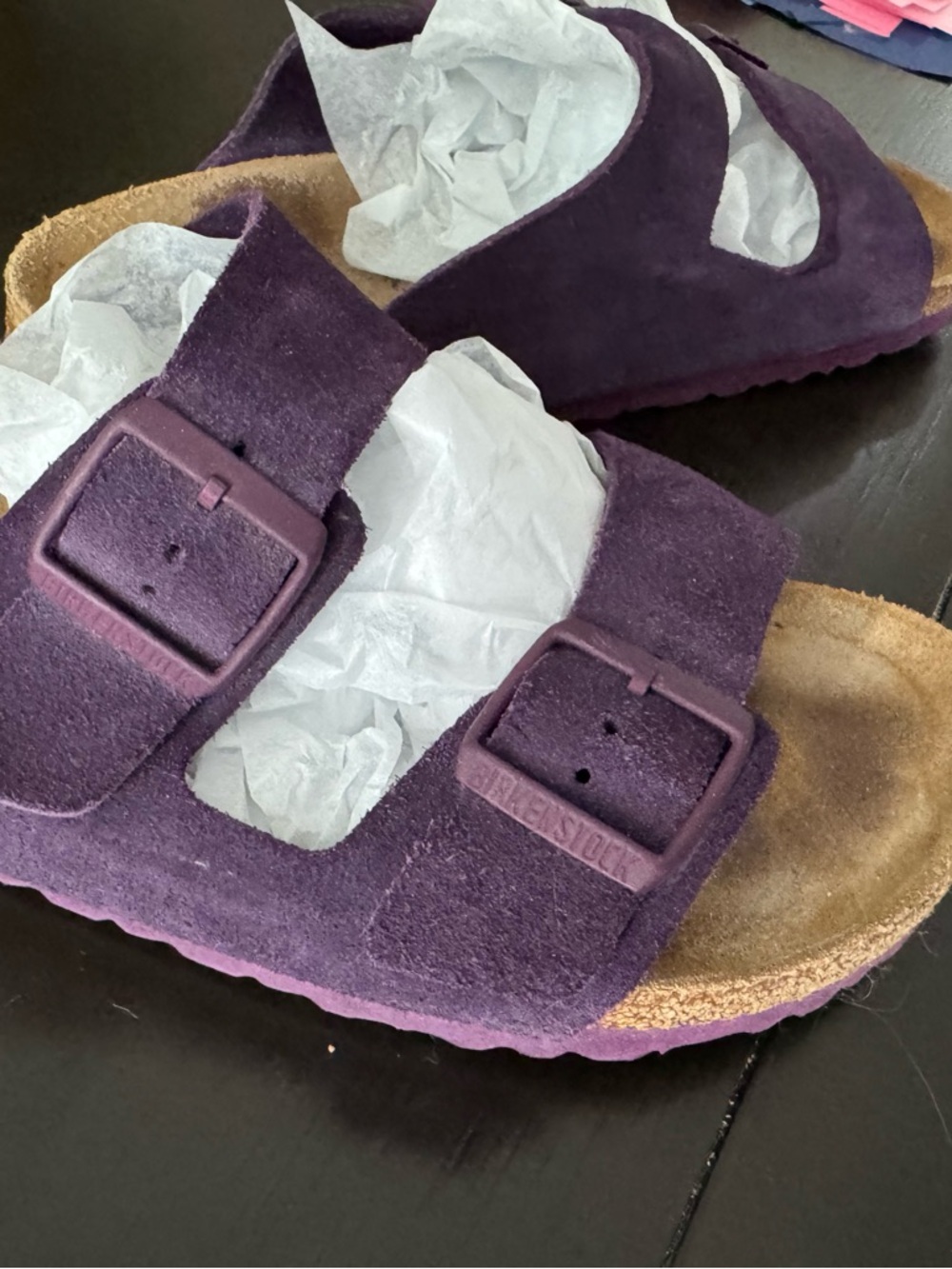 Birkenstock Purple Suede Two-Buckle Arizona 41 (10) - Picture 13 of 15